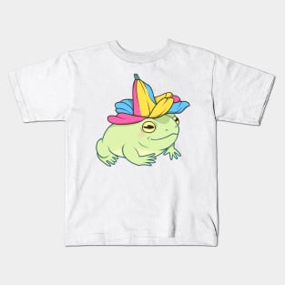 Pansexual Pride Flower Frog Kids T-Shirt